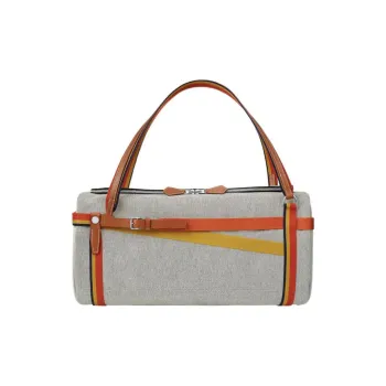 HERMES Canvas With Leather Canvas Bag Handbags Regular Men's Original Black/Light Tawny/Lucky Color/Flame Orange/Amber
