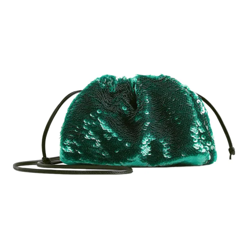 Bottega Veneta Polyamide One Shoulder Crossbody Clutch Mini Women's Green-0