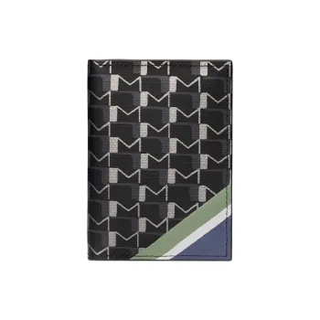 Moynat Canvas 1920 Canvas And Striped Velvet Print Card Holder Men's Black