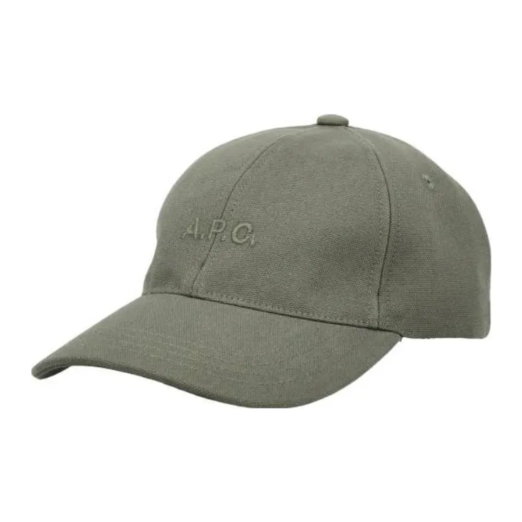 A.P.C Cotton Baseball Caps Men's Khaki Green-0