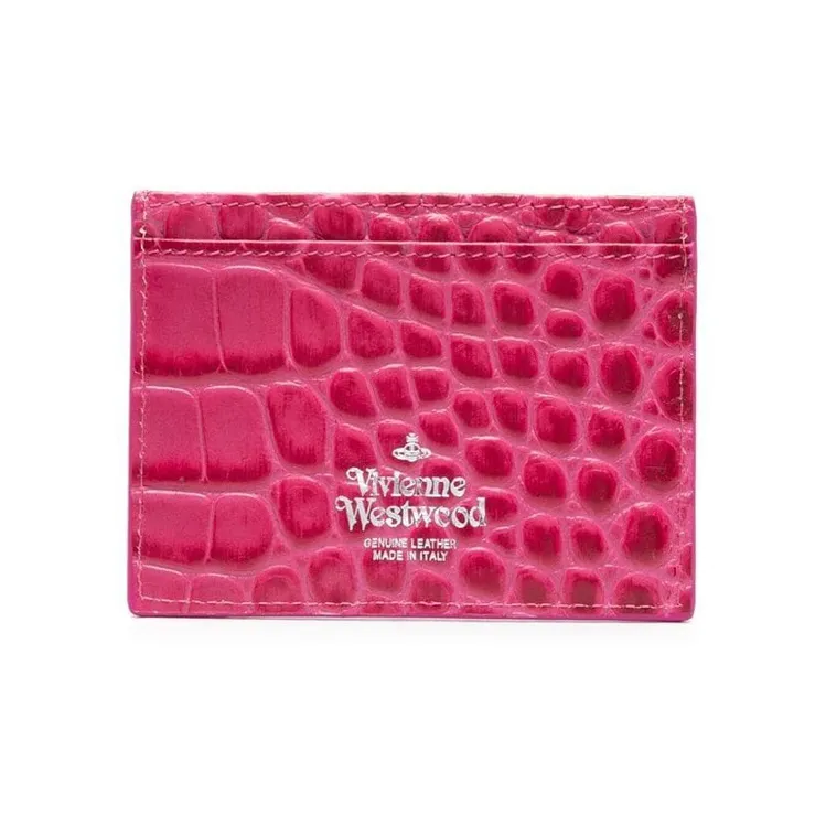 Vivienne Westwood Calfskin Wallet Regular Men's Bright Pink-1
