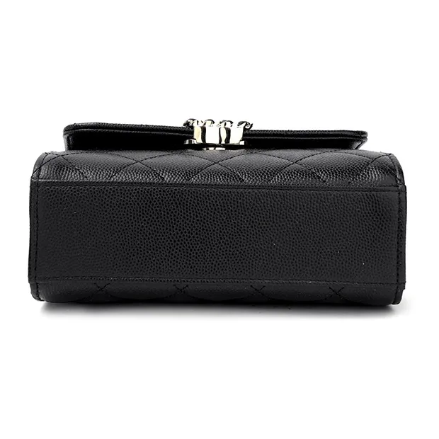CHANEL Grain Embossed Cow Leather Flap Bag, Shoulder Bag, Crossbody Bag, Handbag Women's Black-3