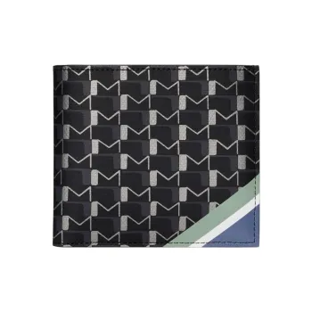 Moynat Canvas Wallet Men's Black/Blue/Green
