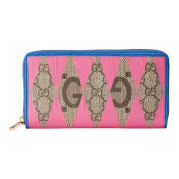 GUCCI Canvas With Leather Trim Wallet Men's Multicolor