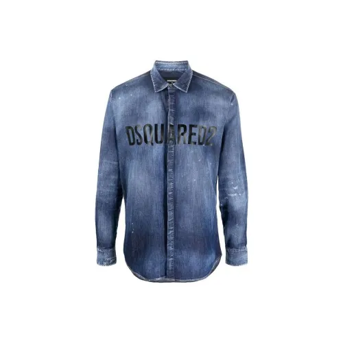 DSQUARED 2 Shirts Men Blue