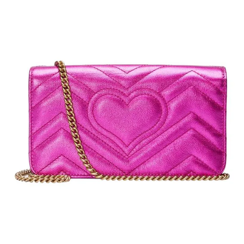 GUCCI Leather Crossbody Bag Shoulder Bag Women's Neon Pink-1