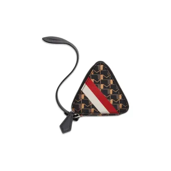 Moynat Canvas 1920 Canvas Coin Purse Men's Black/Brown/Red White