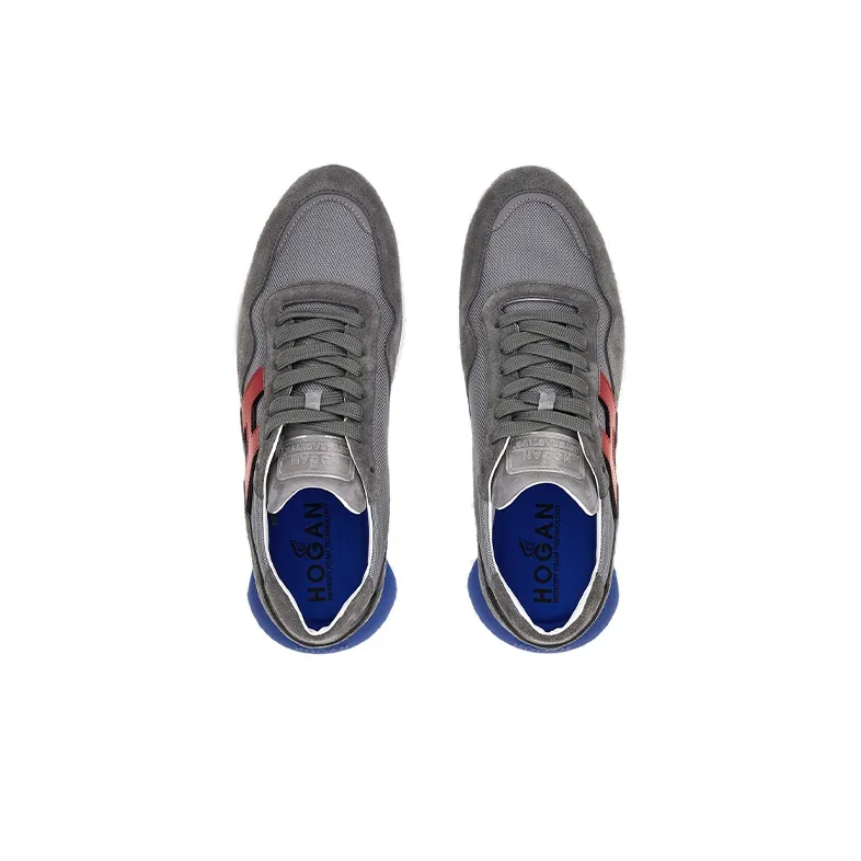HOGAN Interactive Low-Top Sports Casual Shoes Men's Gray Red-2