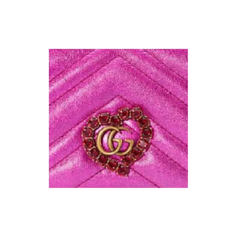 GUCCI Leather Crossbody Bag Shoulder Bag Women's Neon Pink-2