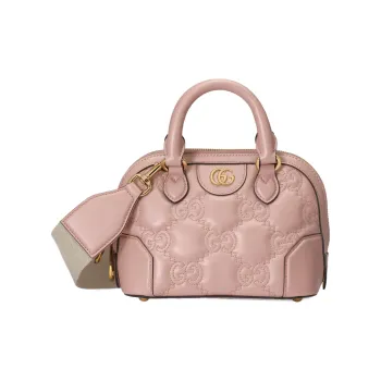 GUCCI GG Matelassé Leather Controller Boston Bag Shoulder Bags Handbags Small Size Women's Pink