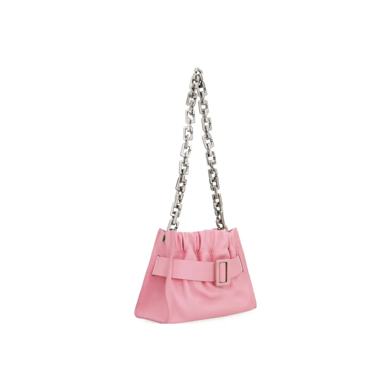 BOYY Pebbled Calfskin With Leather Handbag Shoulder Bag Women's Pink-2