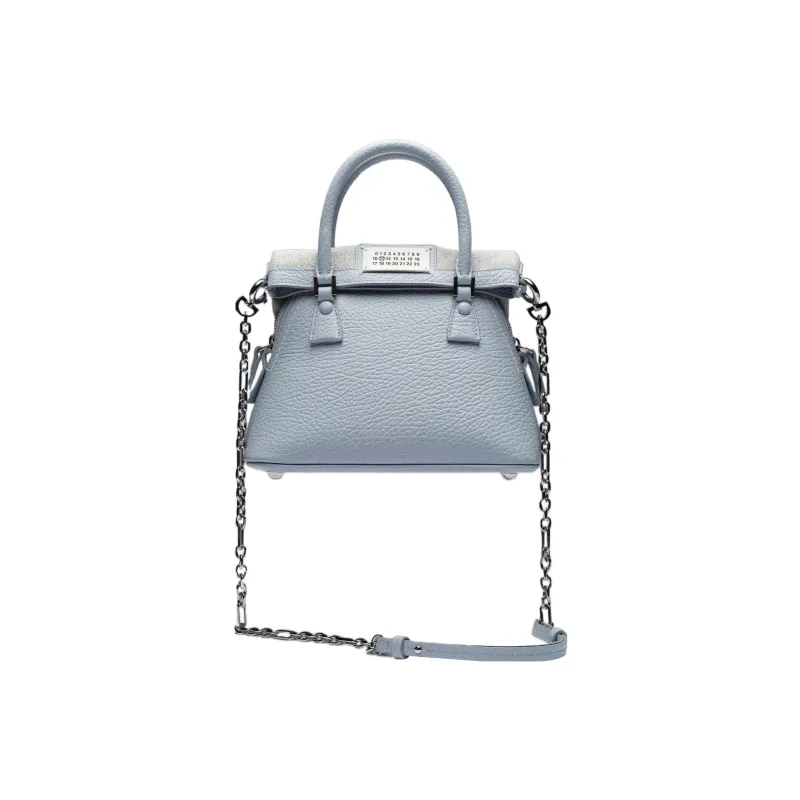 Maison Margiela Cow Leather Shoulder Bag, Crossbody Bag, Handbag Women's Light Blue-0