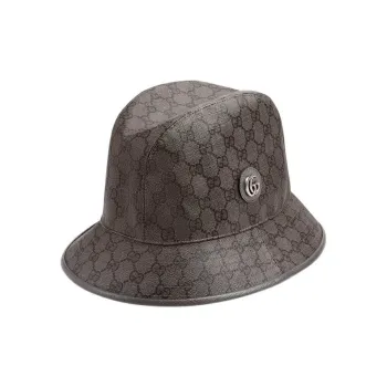 GUCCI Cotton Polyester Cow Leather Bucket Hats Unisex