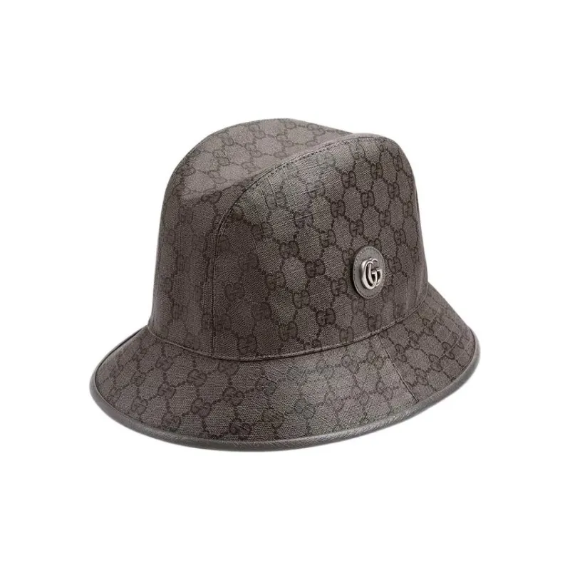 GUCCI Cotton Polyester Cow Leather Bucket Hats Unisex-0