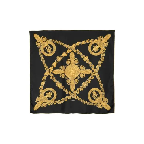 VERSACE Silk Scarves Men Black