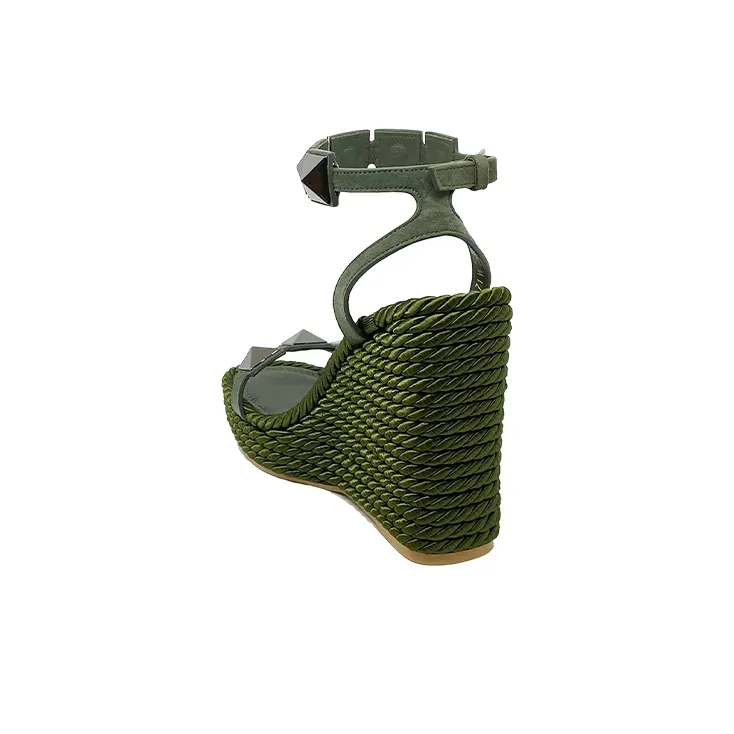 Valentino Wedge Strap Sandals Women's Green-3