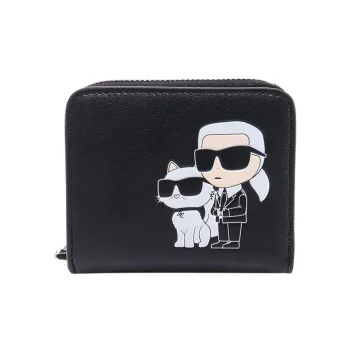 KARL LAGERFELD Leather Wallet Women's Black