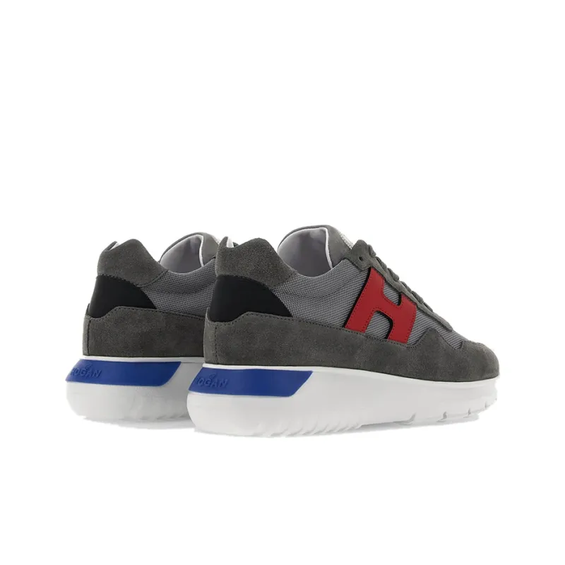 HOGAN Interactive Low-Top Sports Casual Shoes Men's Gray Red-3