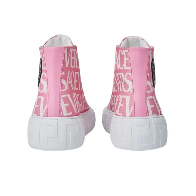 VERSACE La Greca High Top Stylish Skateboarding Shoes Women's Pink-4