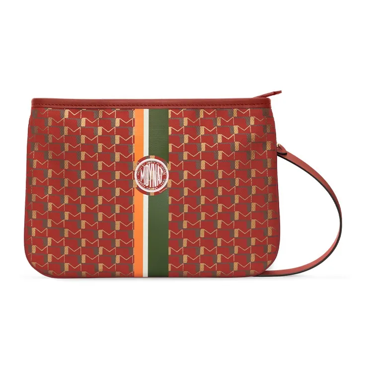 Moynat Canvas 1920 Canvas Clutch Men's Red/Green/Orange-0