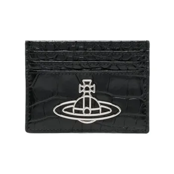 Vivienne Westwood Calfskin Card Holder Wallet Men's Black