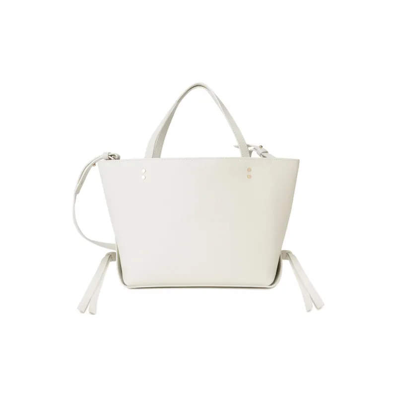 Chloe Grained Calfskin Tote Bag Shopping Bag Handbag Small Size Women's White-1