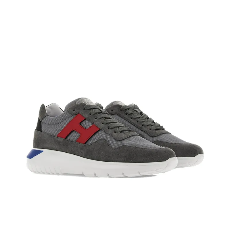 HOGAN Interactive Low-Top Sports Casual Shoes Men's Gray Red-1