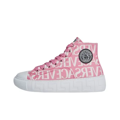 VERSACE La Greca pulsar-Top Stylish Skateboarding Shoes Women's Pink