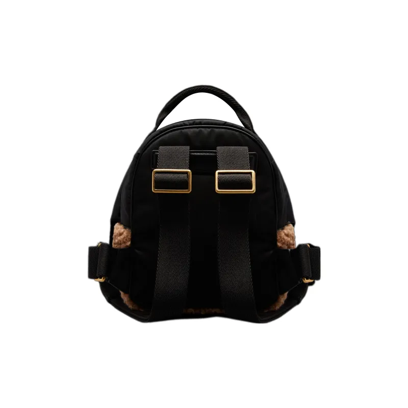 Moncler Fabric Handbag Backpack Mini Women's Camel/Black-2