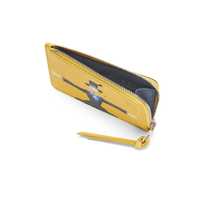 LOEWE Har's Mobile Castle, Collaboration Cow Leather, Leather Coin Card Holder Unisex Peach Blossom Yellow-2
