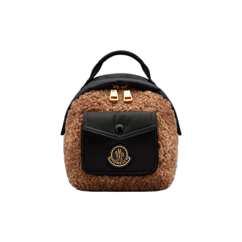 Moncler Fabric Handbag Backpack Mini Women's Camel/Black-0