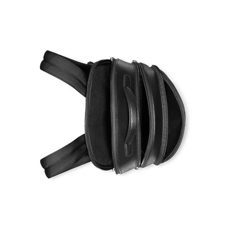 MONTBLANC Leather Backpack Medium Size Men's Black-4