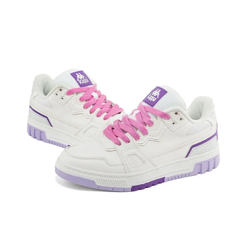 Kappa Anti Slip Wear Resistant Low Top Skateboard Shoes Women's White Purple-3