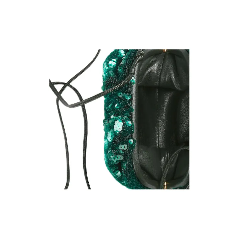 Bottega Veneta Polyamide One Shoulder Crossbody Clutch Mini Women's Green-3