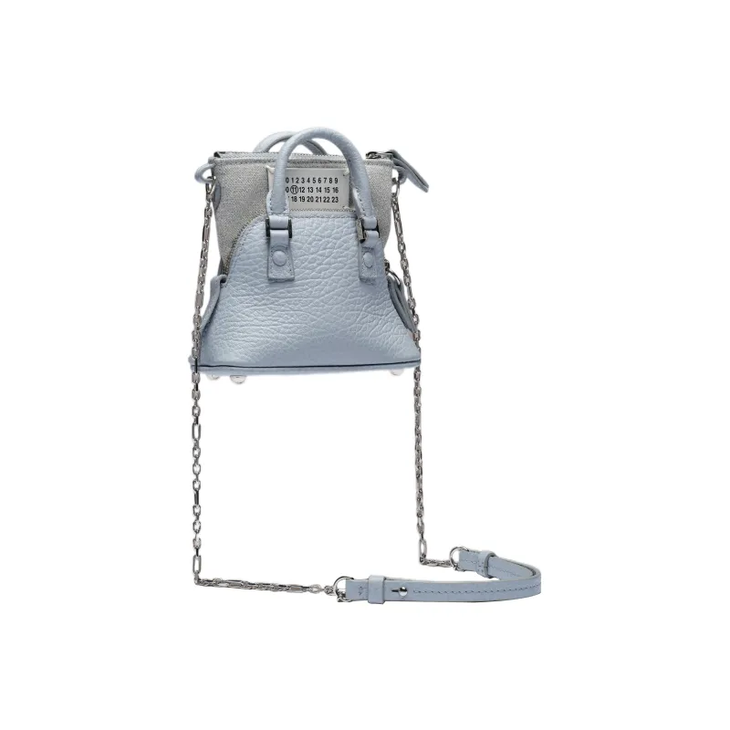 Maison Margiela 5AC Leather With Calfskin Shoulder Bag, Crossbody Bag, Handbag Women's Light Blue-1