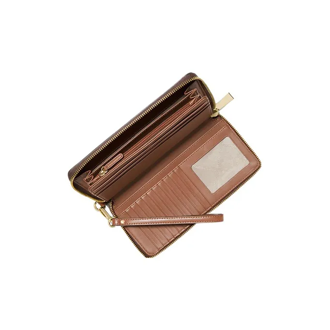 MICHAEL KORS Canvas Cotton, Polyester Polyurethane Wallet Large Size Women's Brown-1