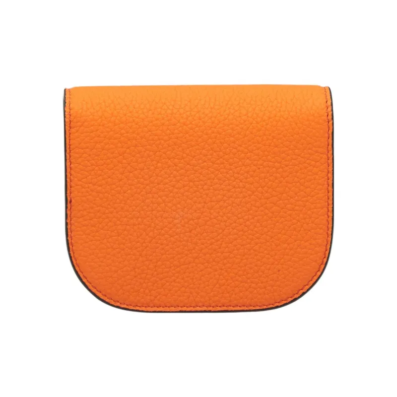 FERRAGAMO GANCINI Leather Shoulder Bag, Crossbody Bag Mini Men's Orange-2