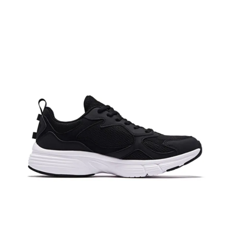 QIAODAN Shock Absorbers With Slip Resistant And Abrasion Resistant Properties Low Top Running Shoes Men's Black Gold-1