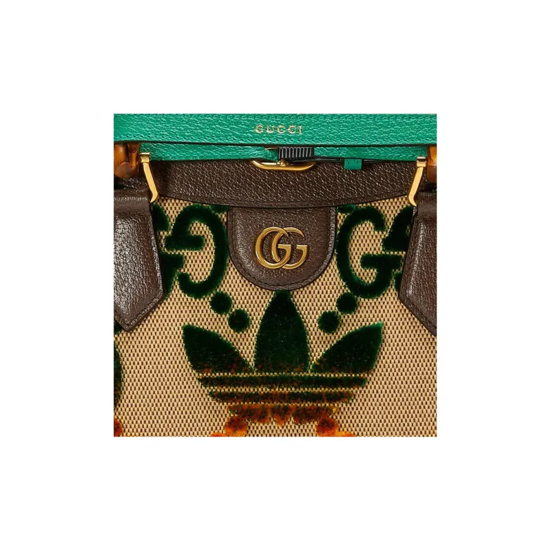 GUCCI Adidas Collaboration Diana Canvas Tote Bag Shopping Bag Canvas Bag Handbags Medium Size Women's Multicolor-9