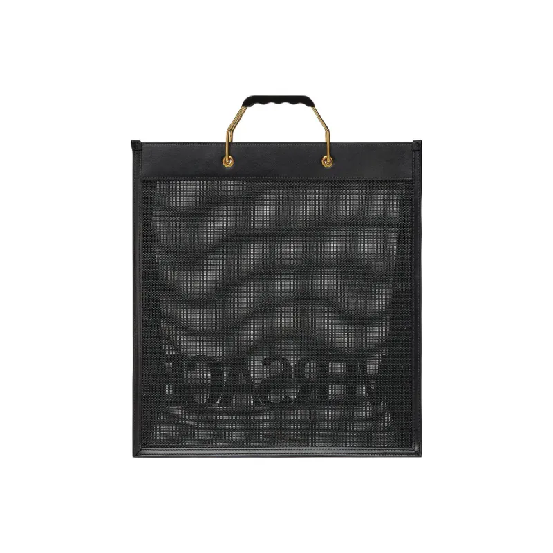 VERSACE Cow Leather Tote Bag Shopping Bag Handbag Men's Black-2