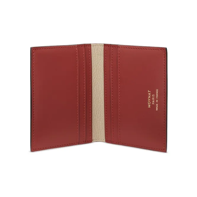 Moynat Canvas And Striped Jacquard Printing Card Holder Men's Red/Green/Orange-1