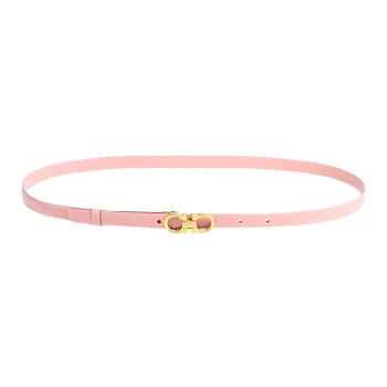 FERRAGAMO Fashionable Versatile Trendy Sweet Style Smooth Buckle Belt Women's Pink Width: 1.5cm