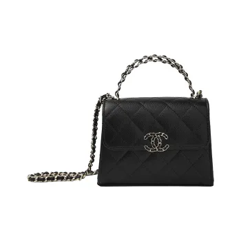 CHANEL Cow Leather Flap Bag Crossbody Bag Handbag Regular Women's Black