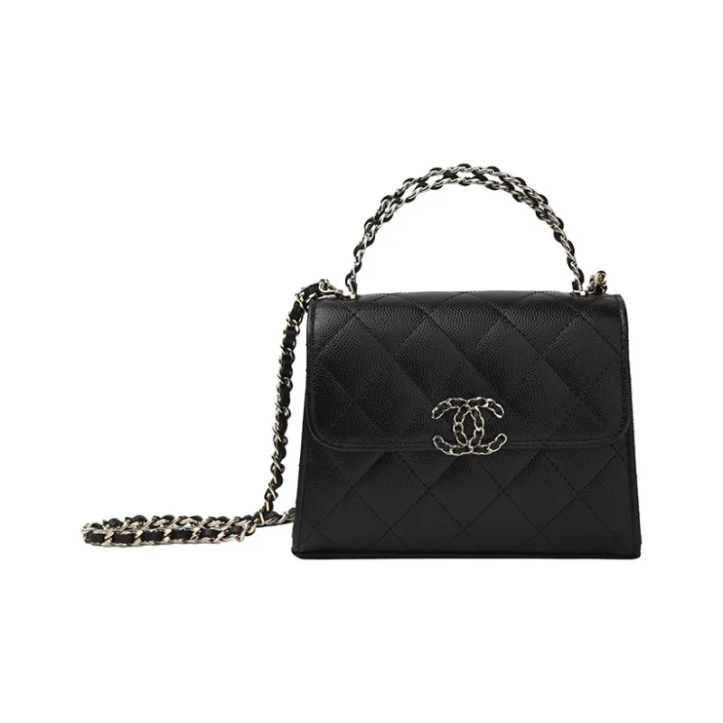 CHANEL Grain Embossed Cow Leather Flap Bag, Shoulder Bag, Crossbody Bag, Handbag Women's Black-0