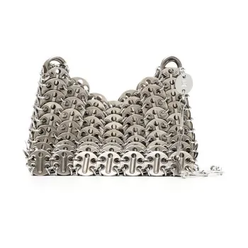 Paco Rabanne Metal Shoulder Bag, Crossbody Bag Mini Women's Silver