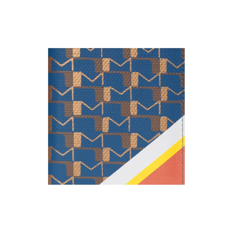 Moynat Canvas 1920 Canvas And Striped Velvet Print Card Holder Men's Blue/Orange/White-2