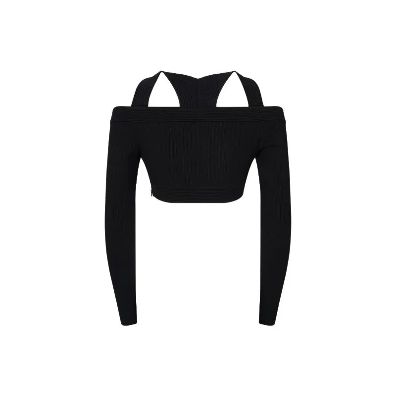 Alexander McQueen Cut-Out Detailed Cropped Top-1
