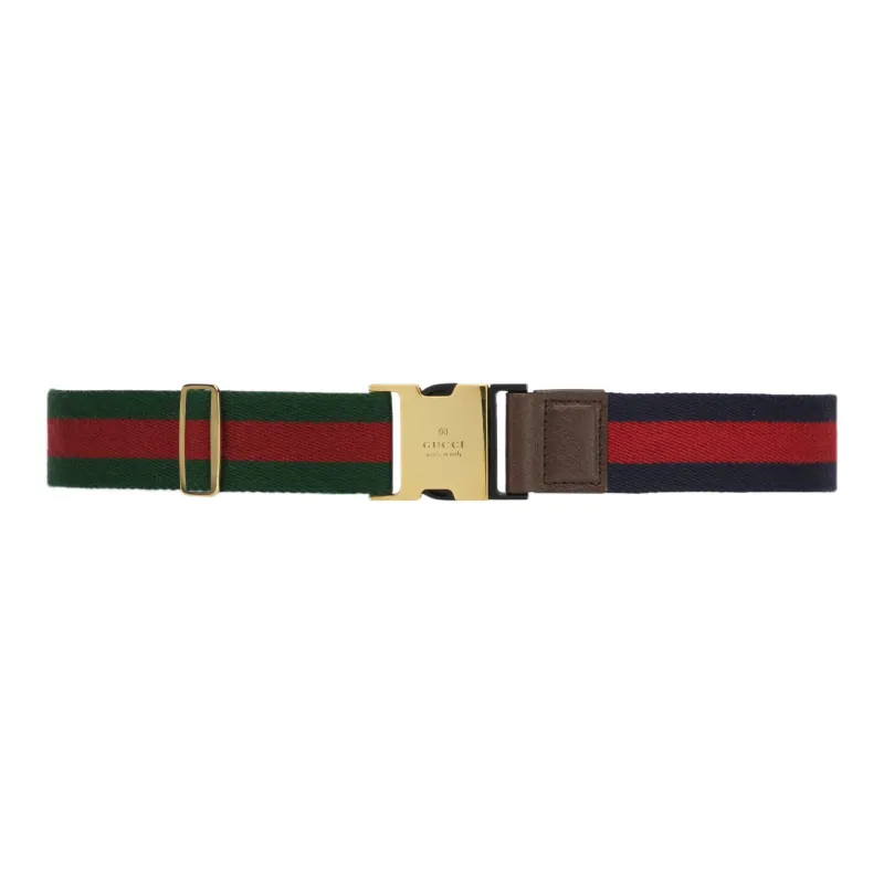 GUCCI Leather Belt Men's Multicolor Width 3.5cm-0