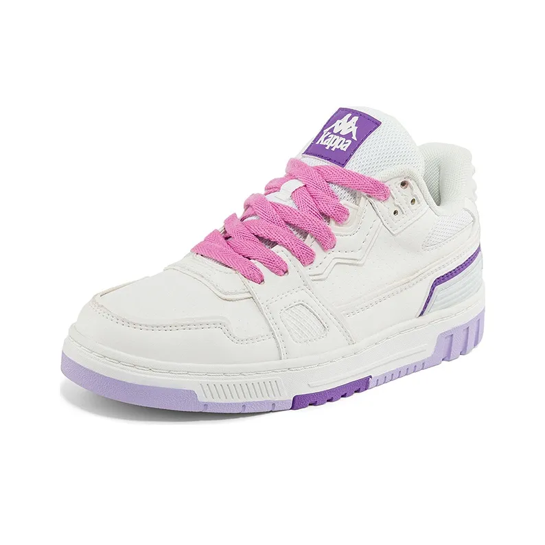 Kappa Anti Slip Wear Resistant Low Top Skateboard Shoes Women's White Purple-1