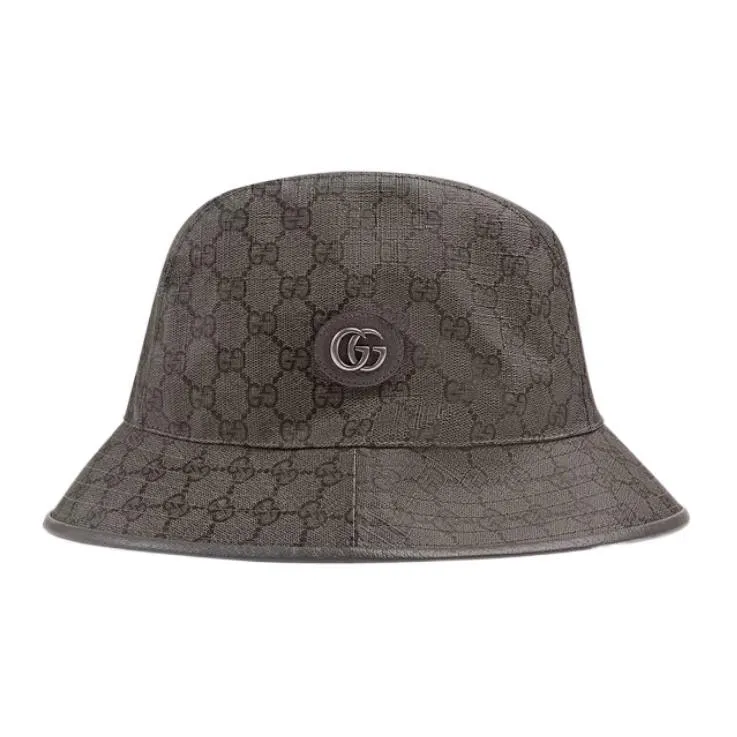 GUCCI Cotton Polyester Cow Leather Bucket Hats Unisex-1